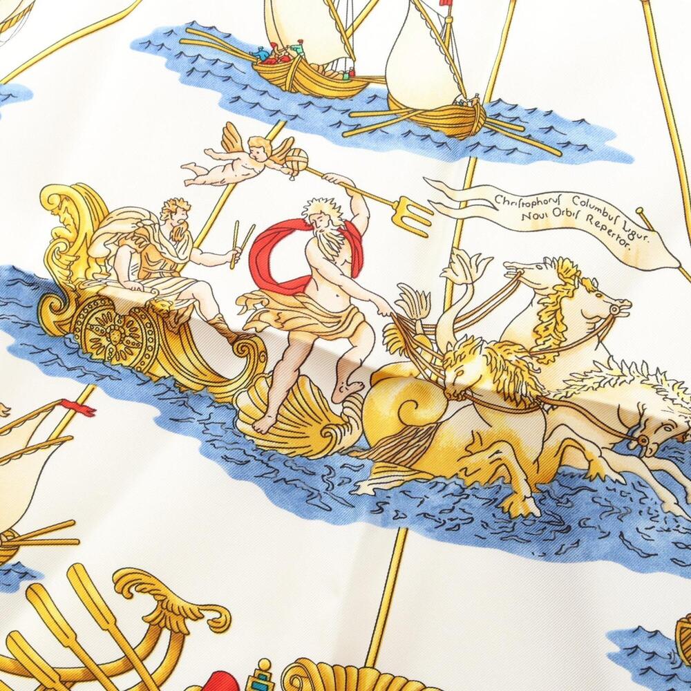 HERMES White Silk Scarf - Picture 4 of 6